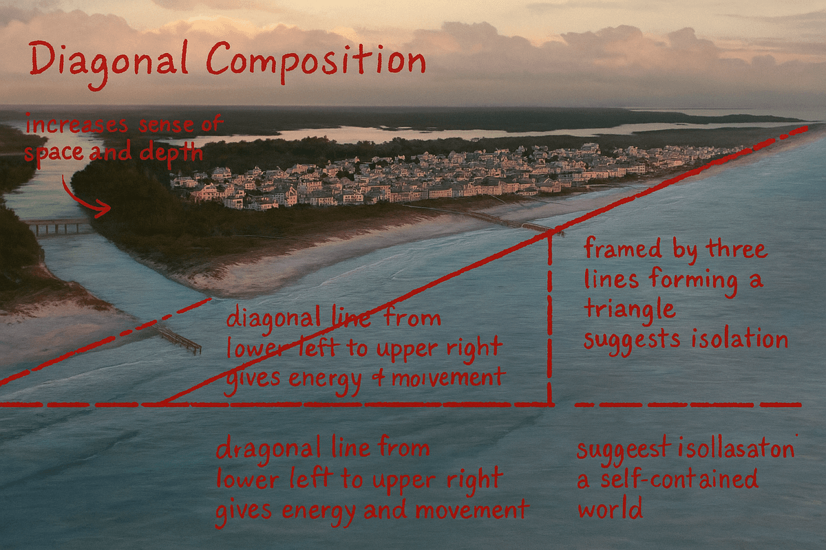 Diagonal composition in photography